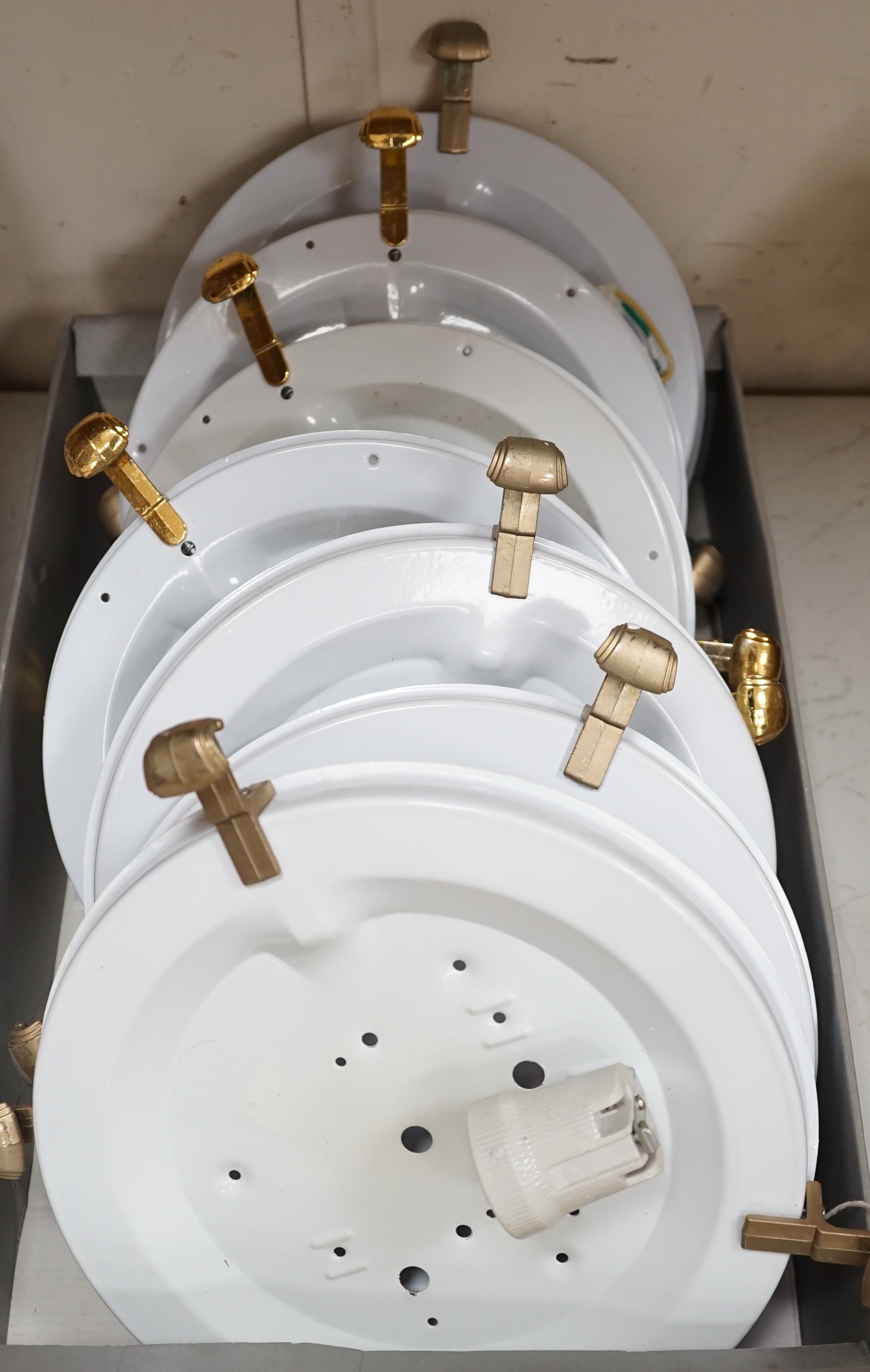 A set of six Murano glass ceiling shades and light fittings